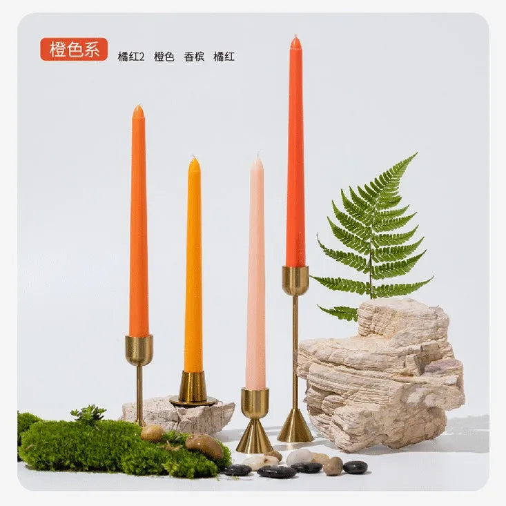4pcs Colored Taper Candles – Elegant Long Dinner Set - candletown.net