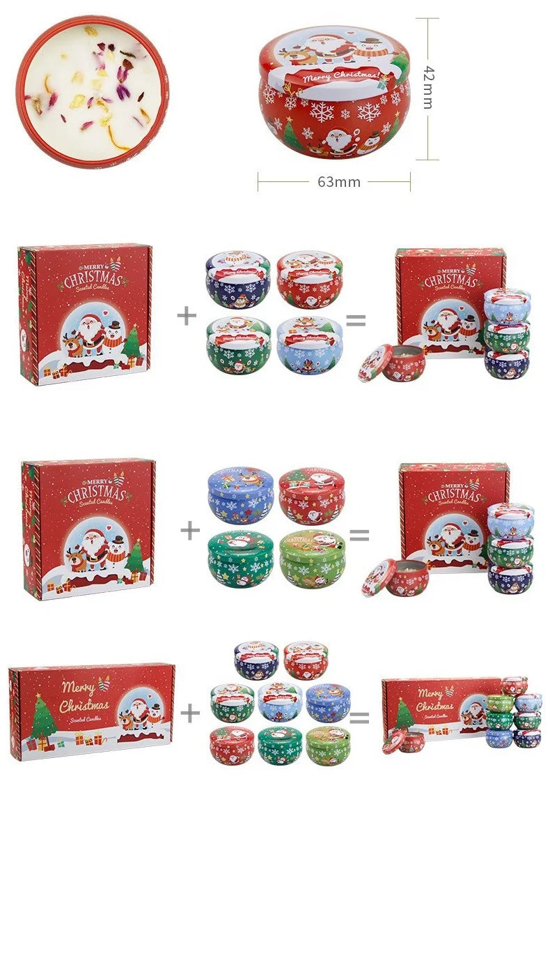 Christmas Aromatherapy Candles – Santa & Snowmen Tin Set - candletown.net