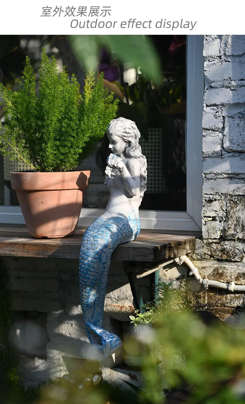 Resin Mermaid Garden Decoration – Outdoor Summer Accent - candletown.net