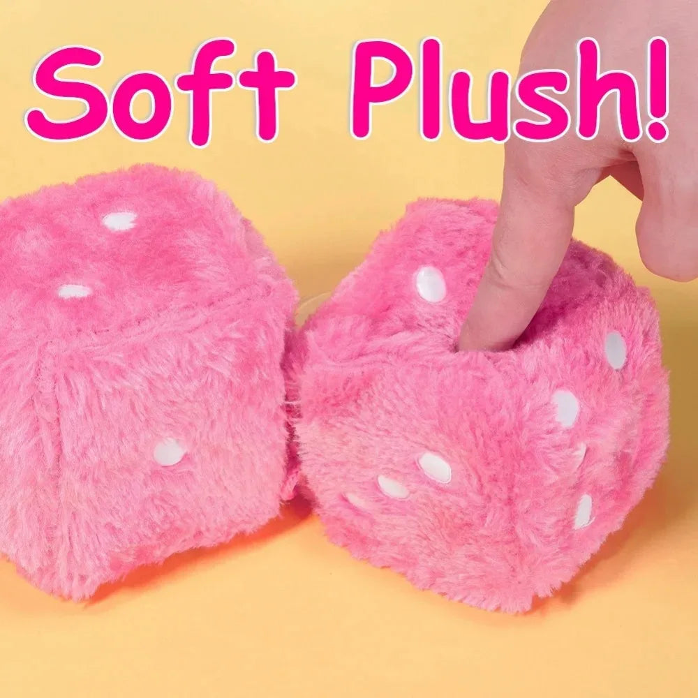 Retro 90s Fuzzy Dice – Plush Hanging Car Mirror Dice - candletown.net