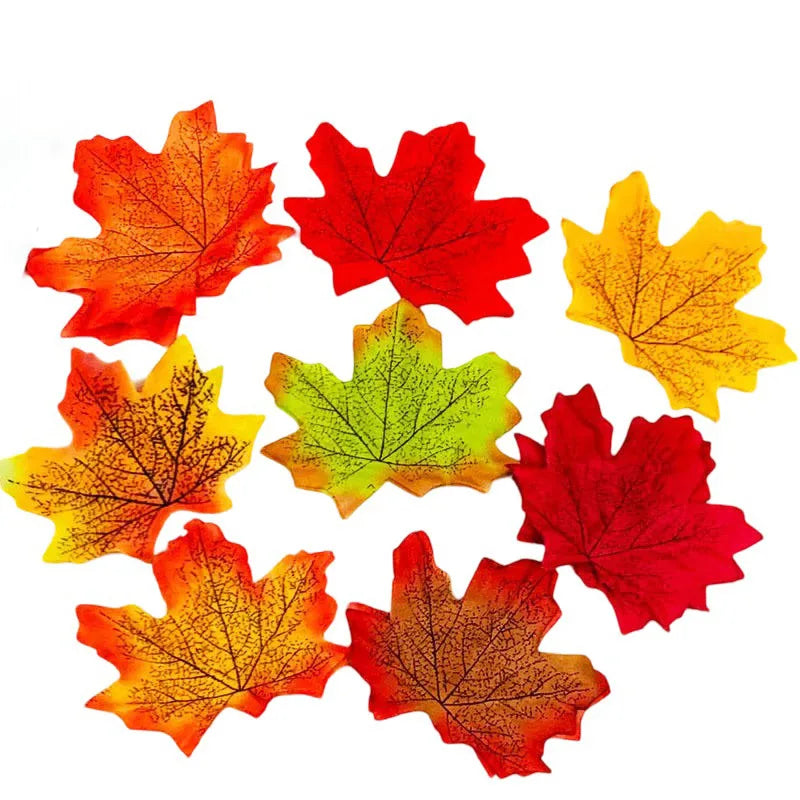Artificial Maple Leaves – Halloween Decoration Set (50–200pcs) - candletown.net