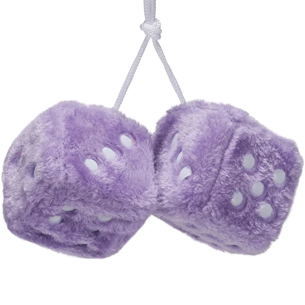 Retro 90s Fuzzy Dice – Plush Hanging Car Mirror Dice - candletown.net