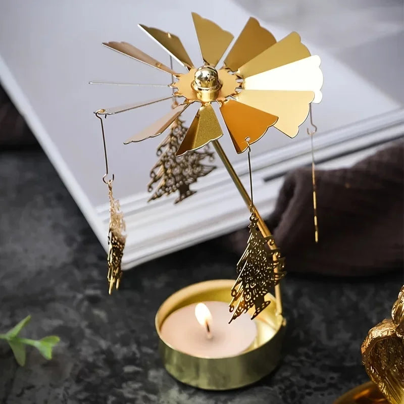 Golden Angel Chime Rotating Candle Holder - candletown.net
