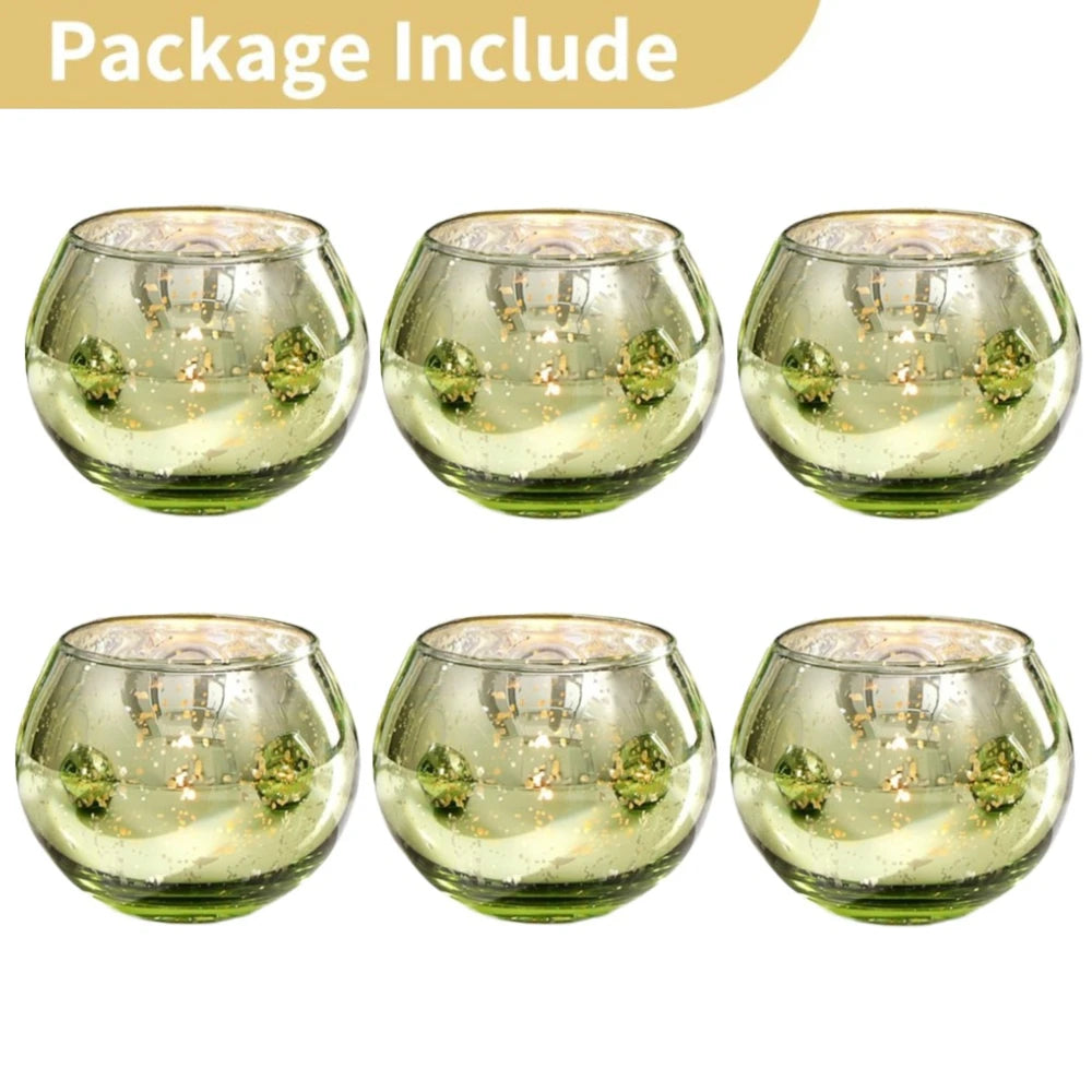 Reflective Glass Votive Candle Holders (Set of 6 or 12)