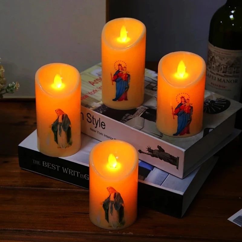 Flameless Jesus Christ LED Candle Lamp – Perfect for Easter & Religious Celebrations - candletown.net