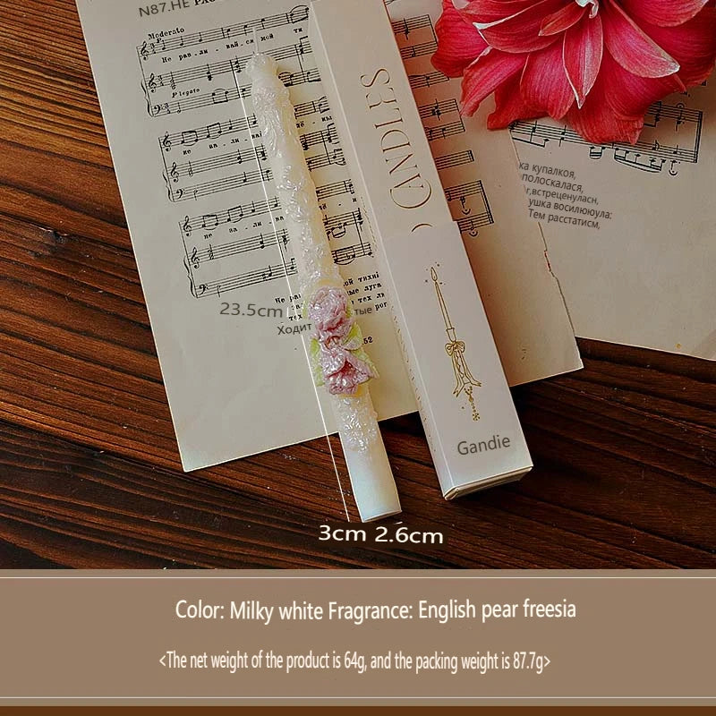 Embossed Long Taper Candle – Handcrafted Decorative Elegance - candletown.net