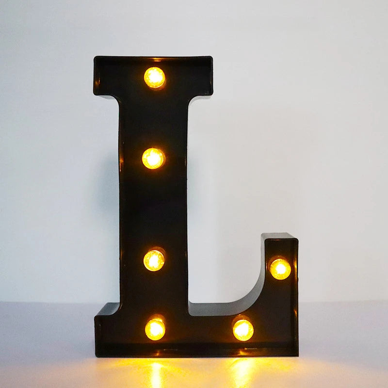 22cm LED Alphabet and Number Lights – Black Letter Decor - candletown.net