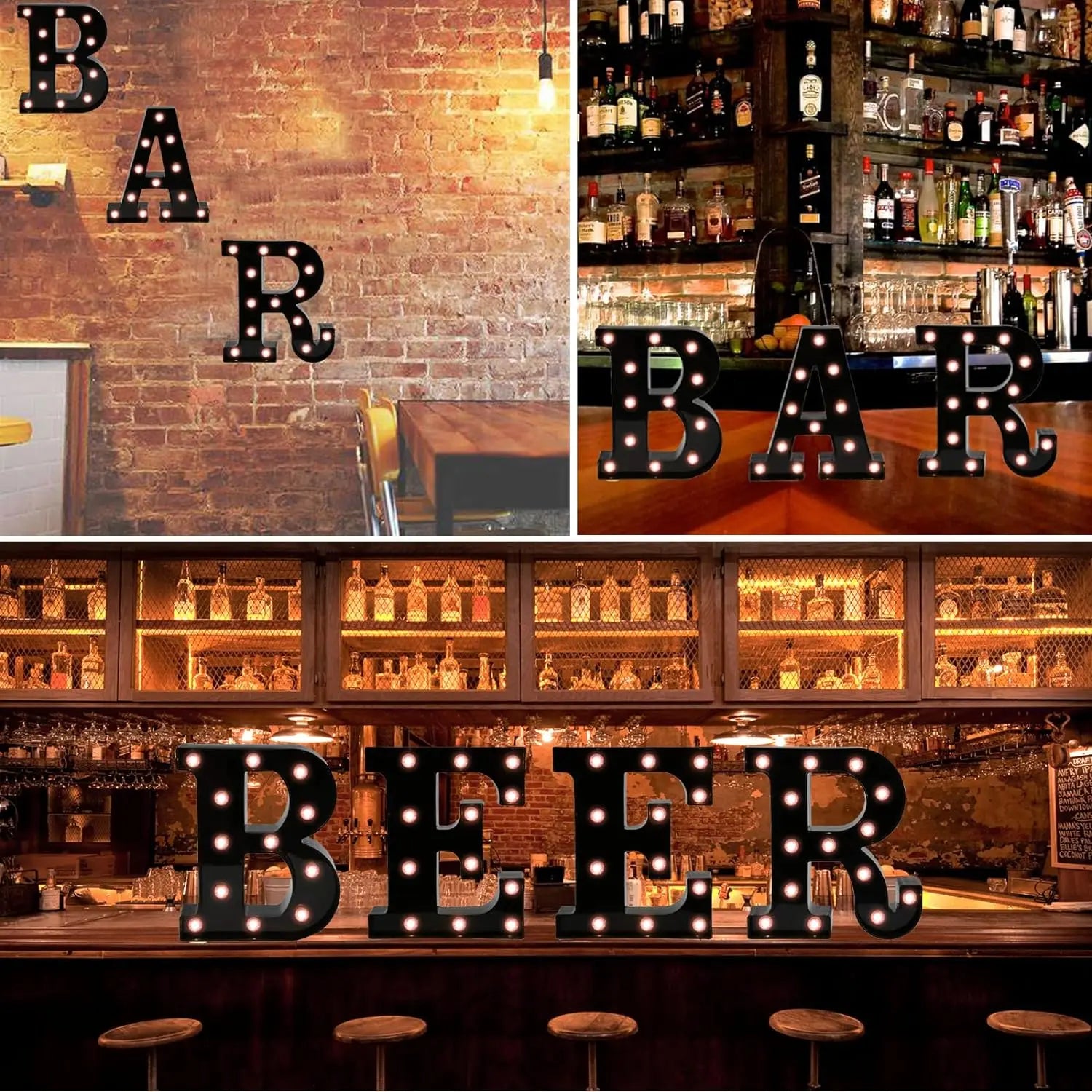 22cm LED Alphabet and Number Lights – Black Letter Decor - candletown.net