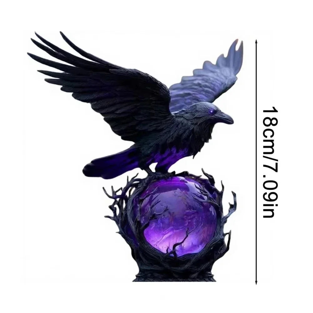 Raven Moonlight Gothic LED Table Lamp – Purple Orb Light - candletown.net