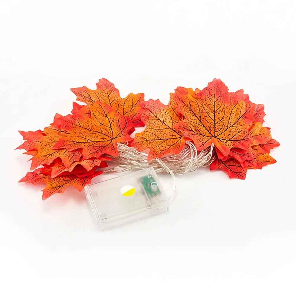 Halloween Maple Leaf LED String Lights – 2/3/6 m Autumn Garland