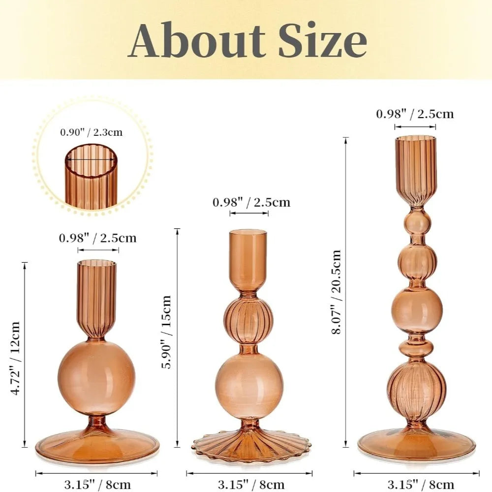 Measurement chart of a decorative candle holder with dimensions labeled.
