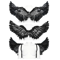 Punk Feather Wing Harness with Chains – Halloween & Party Accessory - candletown.net