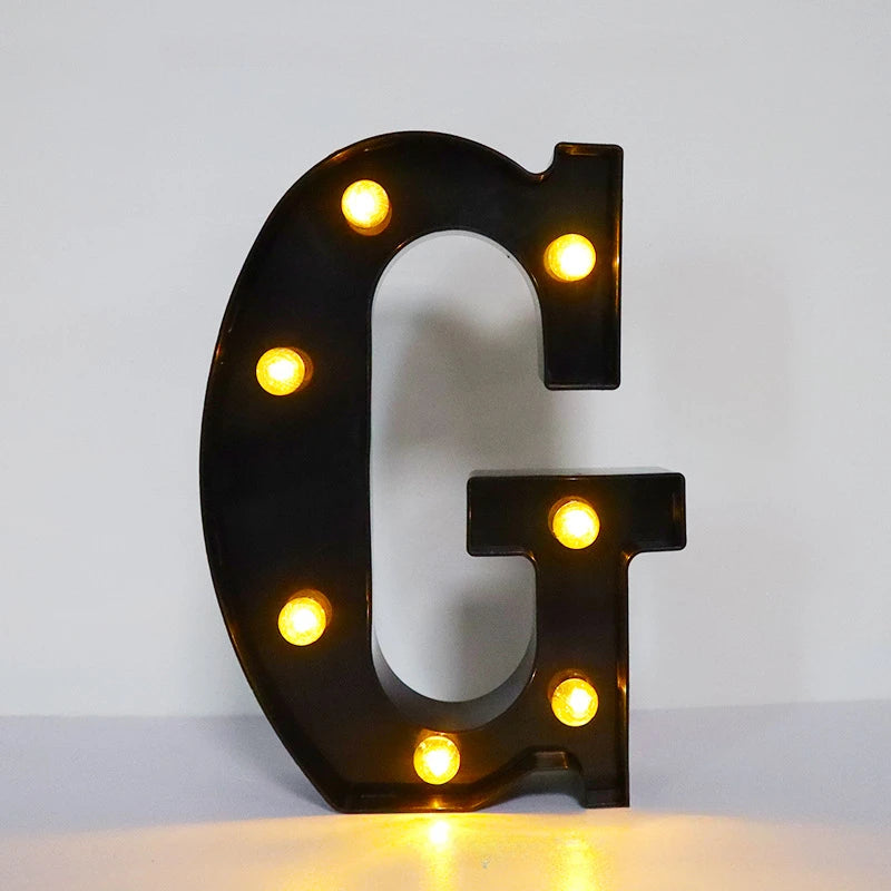 22cm LED Alphabet and Number Lights – Black Letter Decor - candletown.net