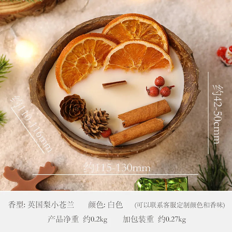 Coconut Bowl Scented Candle with Dried Flowers – Soy Wax Decorative Candle - candletown.net