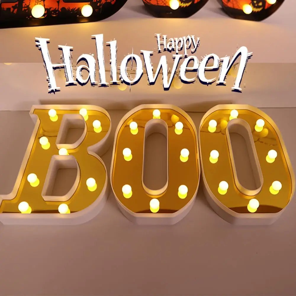 BOO LED Halloween Letter Lights – Indoor Marquee Decor - candletown.net