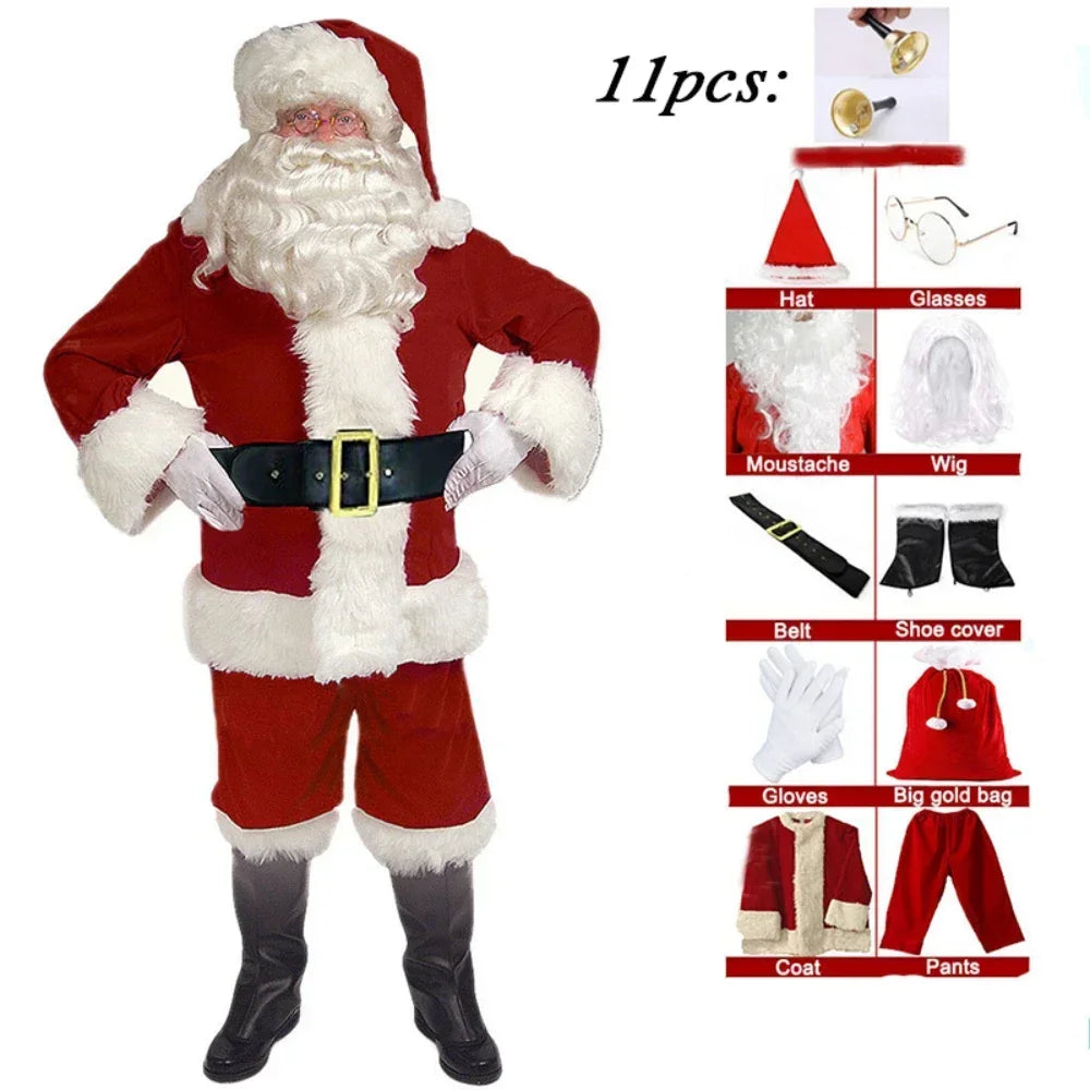 Deluxe Santa Claus Costume for Men – Classic Red Christmas Cosplay Set