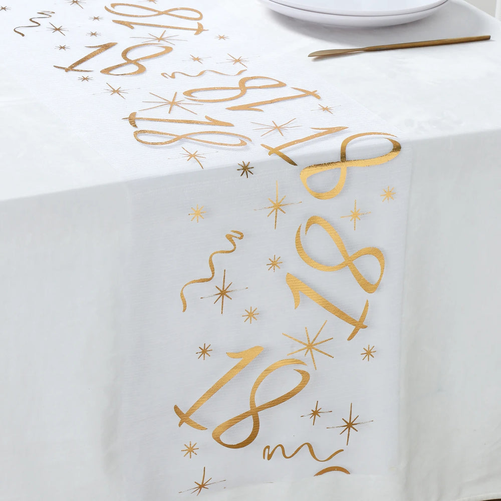 Birthday Table Runner – Gold, Silver & Black - candletown.net