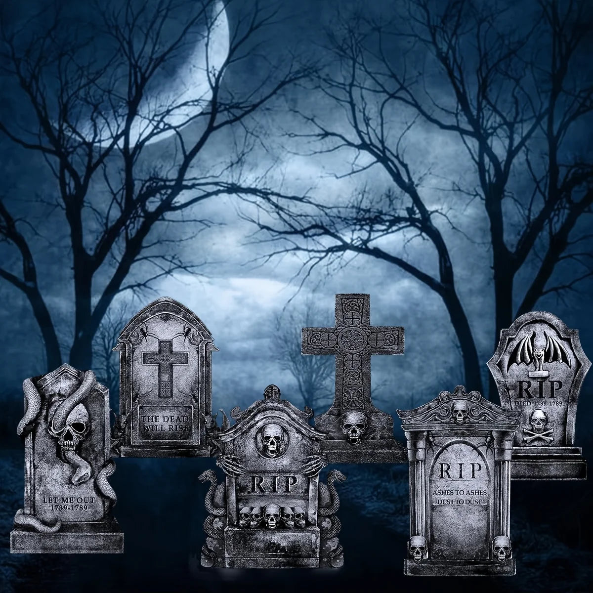 Halloween Outdoor Graveyard Tombstones – Realistic Skeleton Yard Decorations - candletown.net