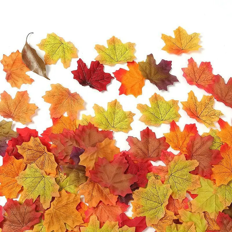 Artificial Maple Leaves – Halloween Decoration Set (50–200pcs) - candletown.net