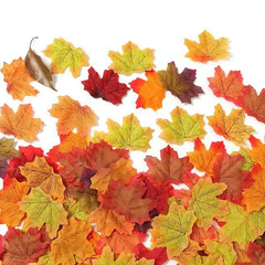 Artificial Maple Leaves – Halloween Decoration Set (50–200pcs) - candletown.net