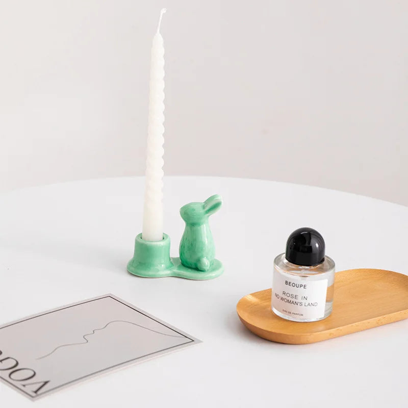 Creative Ceramic Bunny Candle Holder – A Delightful Accent for Your Home - candletown.net