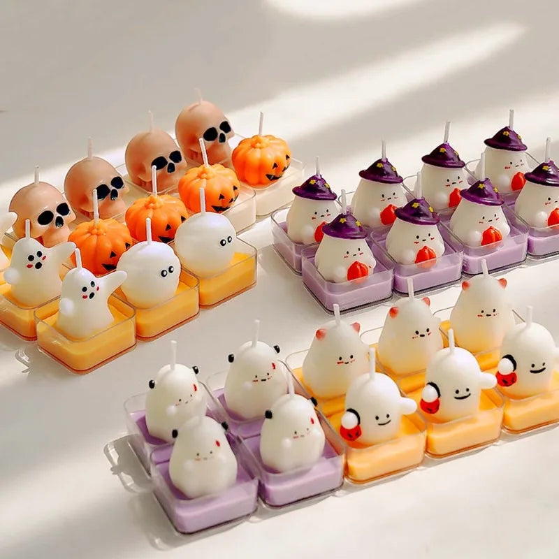 Cute Halloween Tealight Candles – Pumpkin & Skull Designs - candletown.net