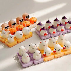 Cute Halloween Tealight Candles – Pumpkin & Skull Designs - candletown.net