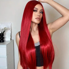 Long Straight Synthetic Wig with Bangs – Natural Look Wig for Women - candletown.net