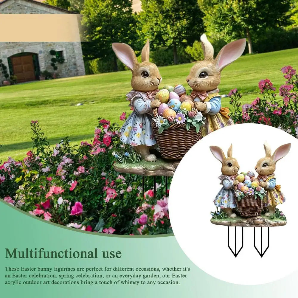 Easter Bunny Yard Sign – Acrylic Lawn Stake - candletown.net