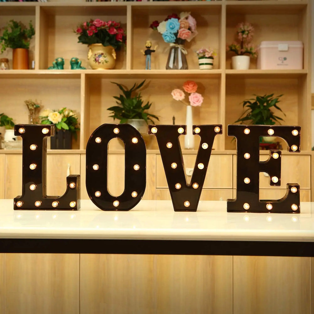 22cm LED Alphabet and Number Lights – Black Letter Decor - candletown.net