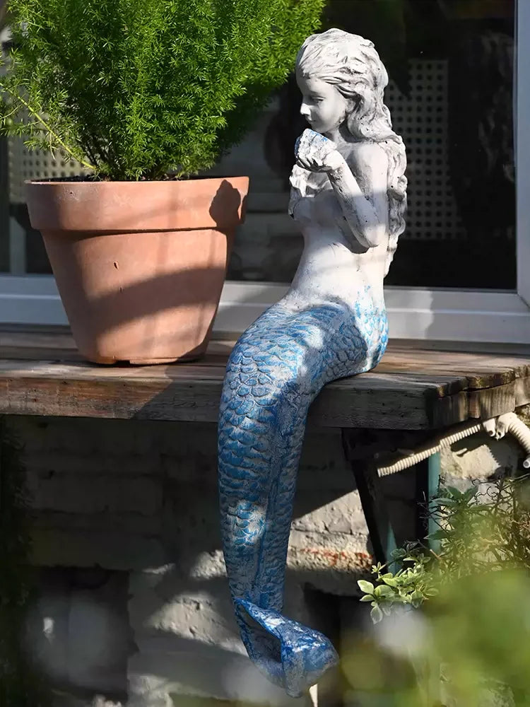 Resin Mermaid Garden Decoration – Outdoor Summer Accent - candletown.net