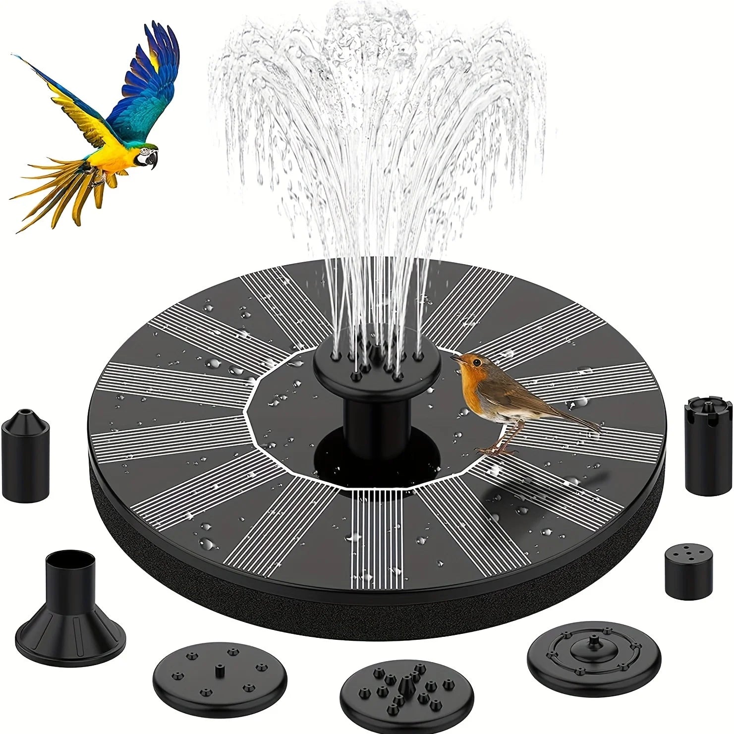 Solar Fountain with 6 Nozzles – Floating Pump for Garden & Yard - candletown.net
