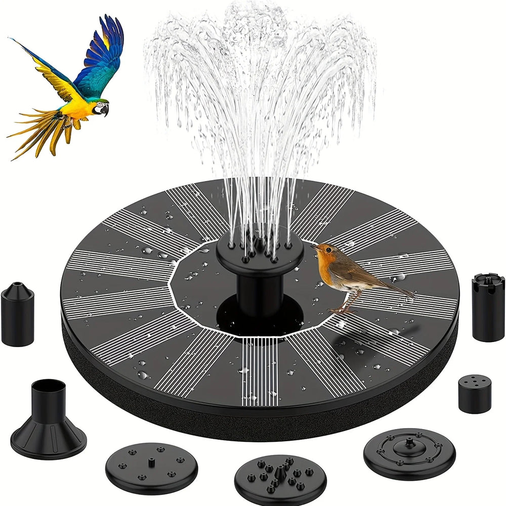 Solar Fountain with 6 Nozzles – Floating Pump for Garden & Yard - candletown.net