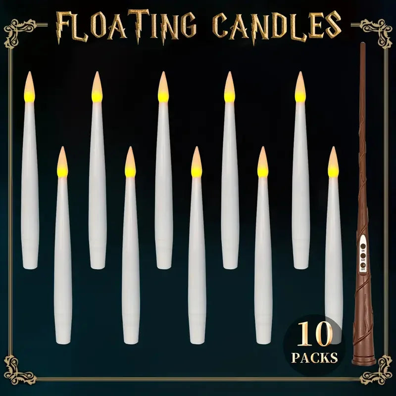 Magic Floating LED Candles with Wand Remote – 10–24 Pack - candletown.net