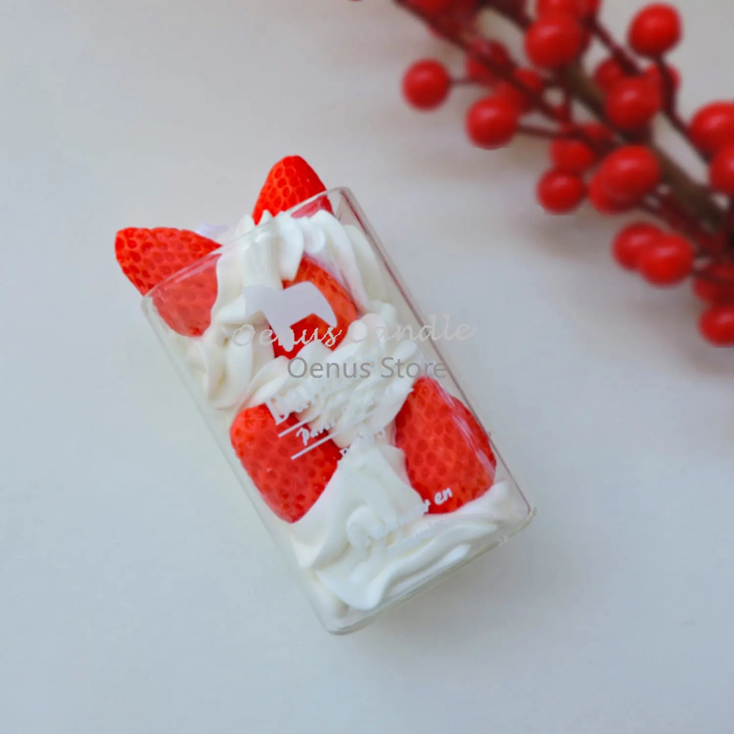 Fruit & Cream Cup Figure Candle – Soy Wax