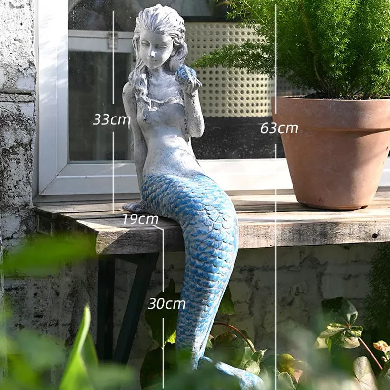 Resin Mermaid Garden Decoration – Outdoor Summer Accent - candletown.net