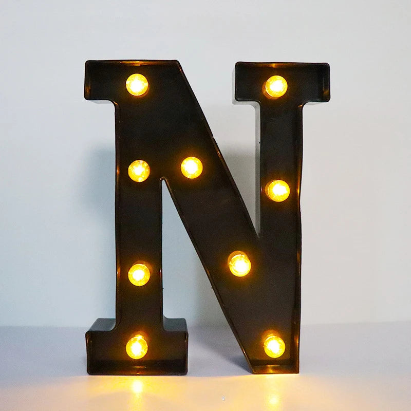 22cm LED Alphabet and Number Lights – Black Letter Decor - candletown.net