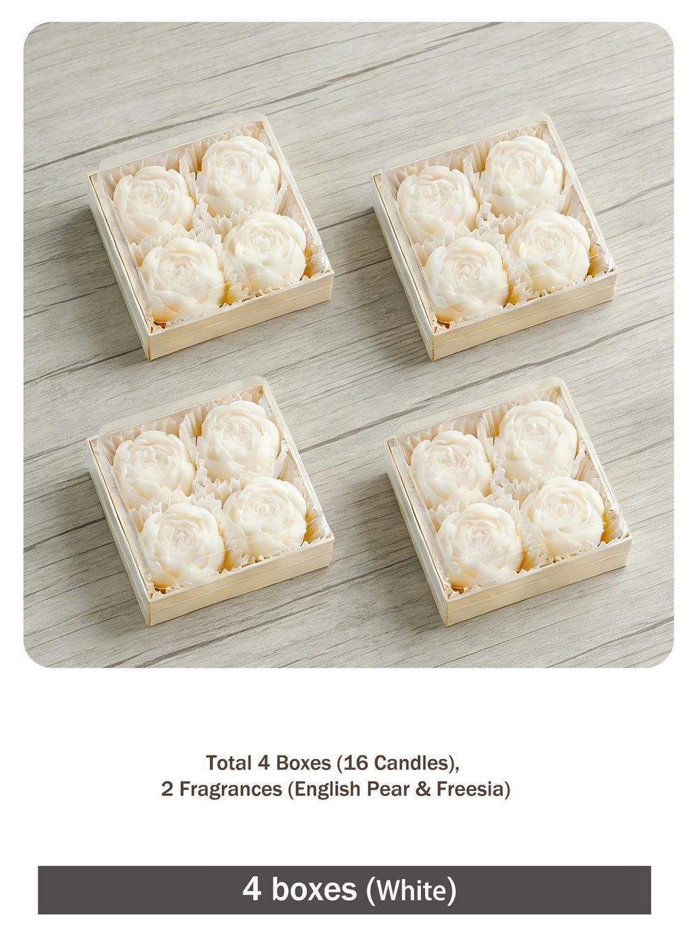 Rose Flower Shaped Soy Wax Candles – Set of 4 - candletown.net