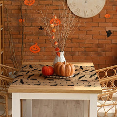 Halloween Mesh Lace Table Runner – Bat, Spider Web & Skull Design - candletown.net