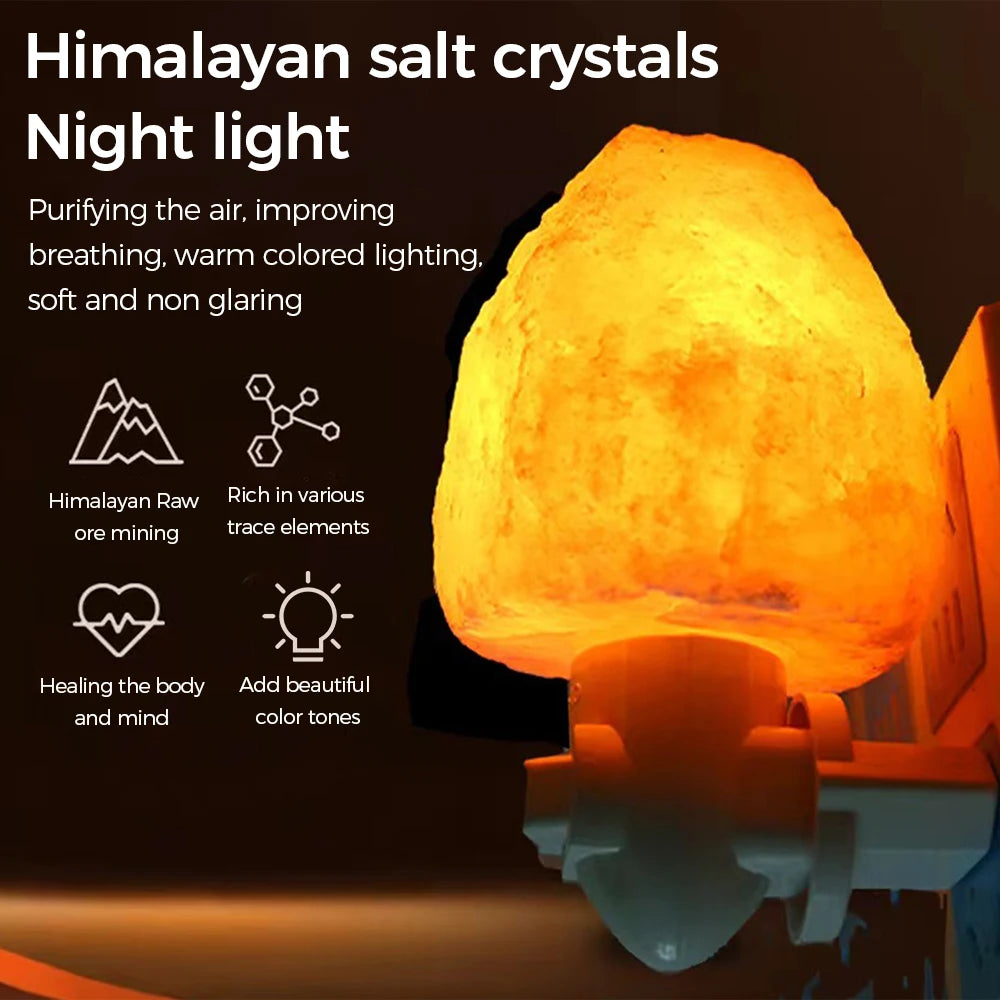 Himalayan Salt Lamp Night Light – Natural Air Purifier & Stress Relief