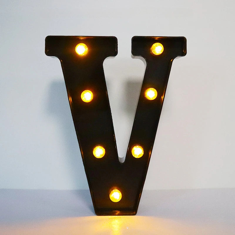 22cm LED Alphabet and Number Lights – Black Letter Decor - candletown.net