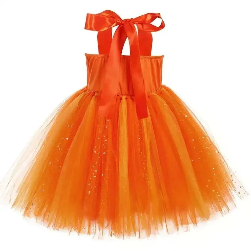 Girls Pumpkin Witch Costume – Halloween Tutu Dress Set - candletown.net