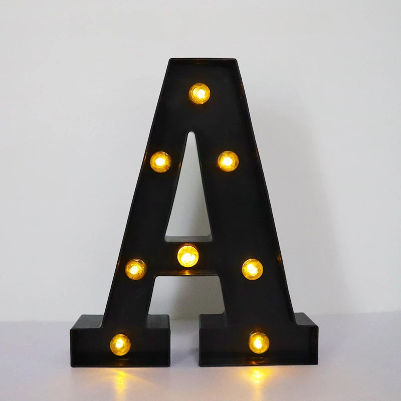 22cm LED Alphabet and Number Lights – Black Letter Decor - candletown.net