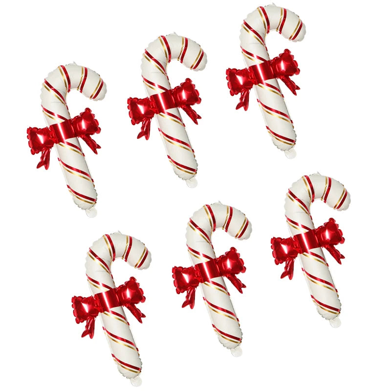 Candy Cane Foil Balloons – 6pcs Set