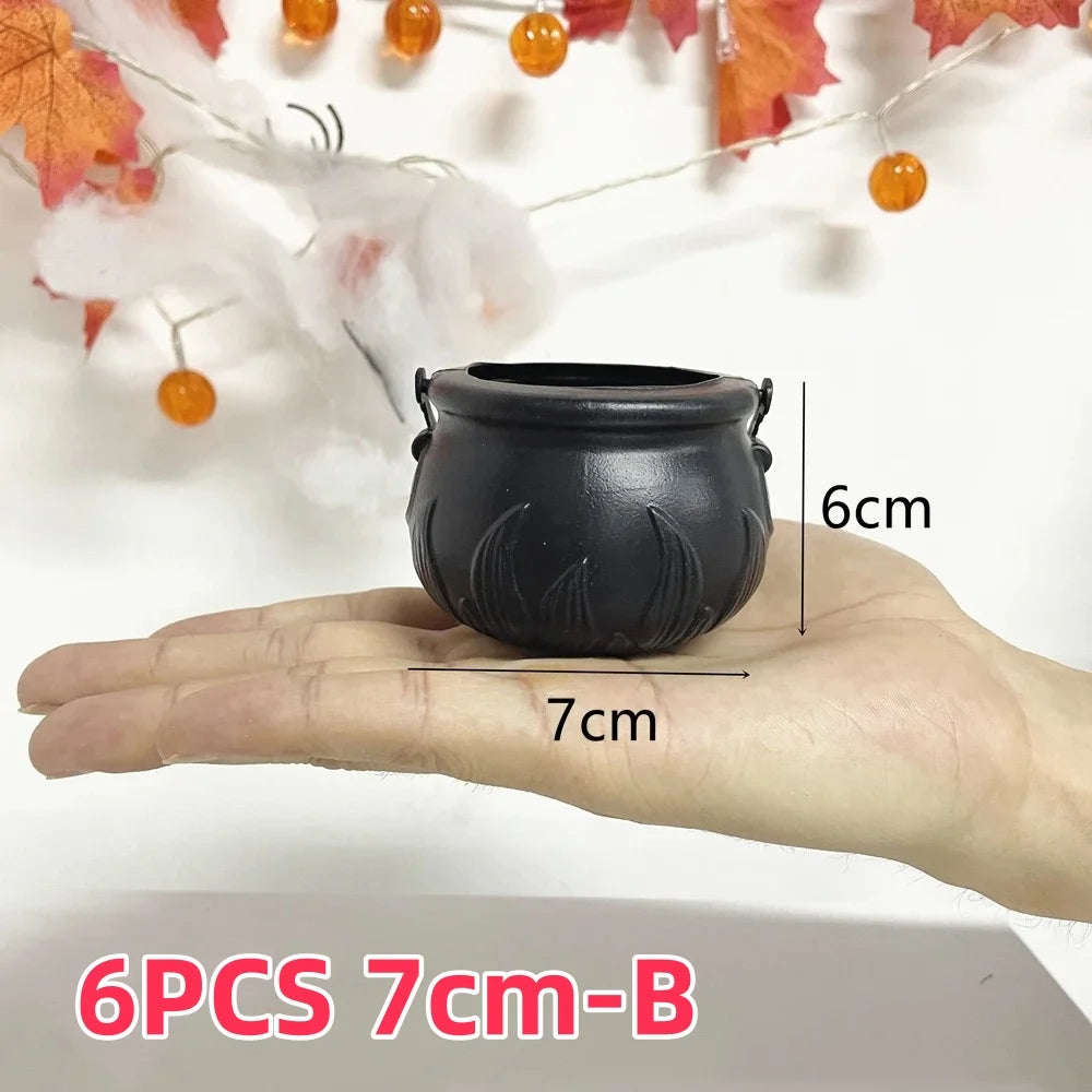 Black Plastic Cauldron Candy Bucket – Halloween Trick or Treat Jar - candletown.net