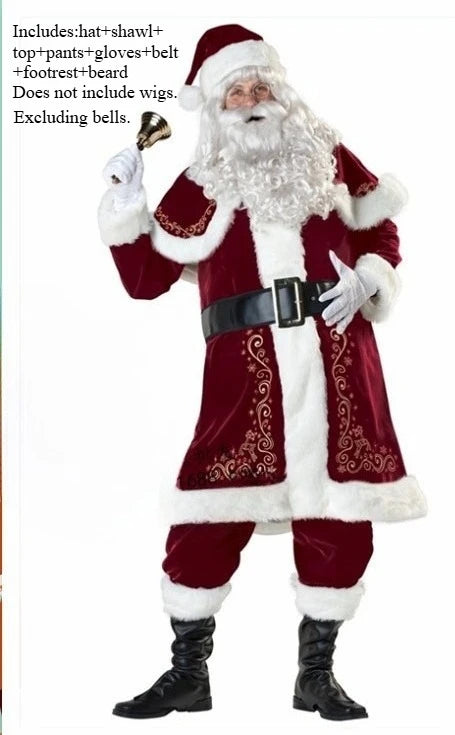 Adult Santa Claus Costume – Luxurious Christmas Cosplay Outfit for Parties