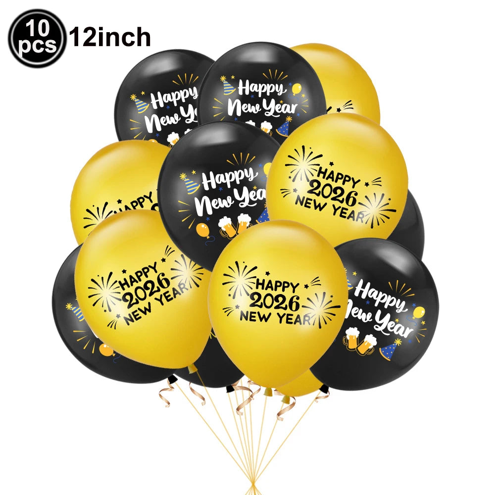 2026 New Year Latex Balloons