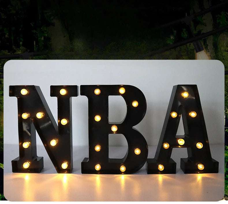 22cm LED Alphabet and Number Lights – Black Letter Decor - candletown.net