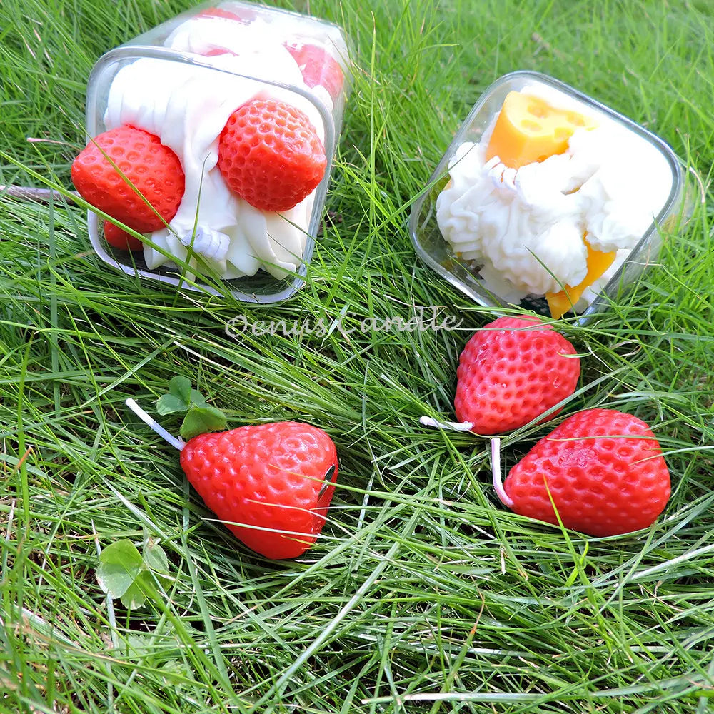 Fruit & Cream Cup Figure Candle – Soy Wax