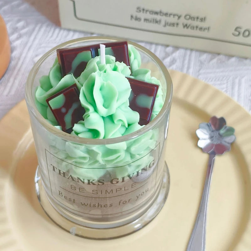 Dessert Cup Scented Candle – Faux Cake Design